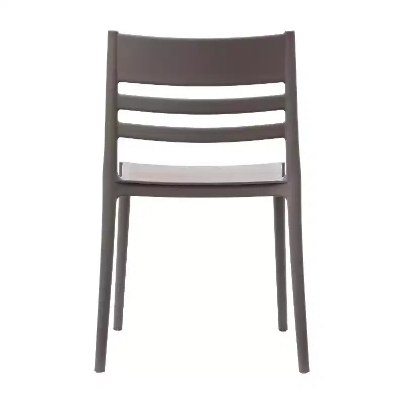 Lot de 4 chaises de patio empilables intérieur/extérieur avec dossier à lattes, en résine tout temps