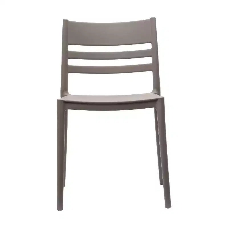 Lot de 4 chaises de patio empilables intérieur/extérieur avec dossier à lattes, en résine tout temps