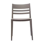 Lot de 4 chaises de patio empilables intérieur/extérieur avec dossier à lattes, en résine tout temps