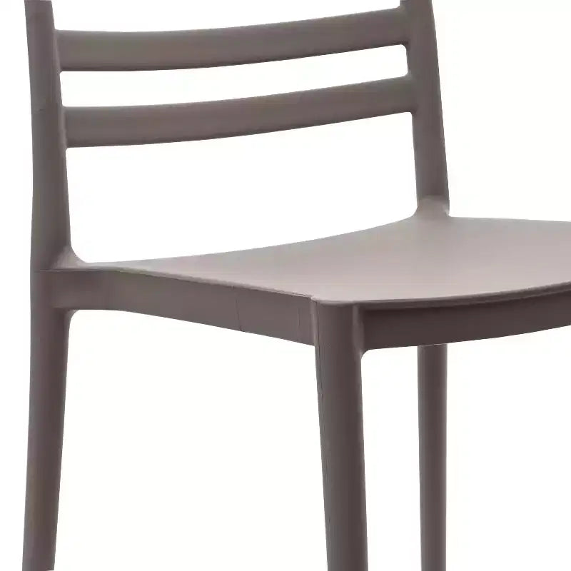 Lot de 4 chaises de patio empilables intérieur/extérieur avec dossier à lattes, en résine tout temps