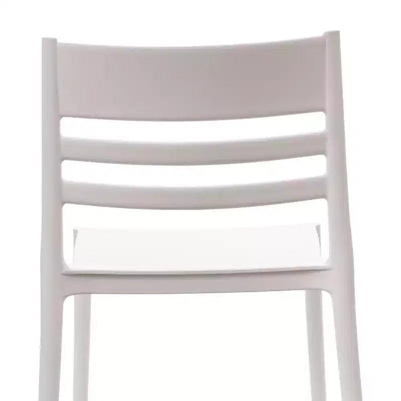 Lot de 4 chaises de patio empilables intérieur/extérieur avec dossier à lattes, en résine tout temps