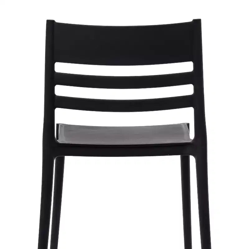 Lot de 4 chaises de patio empilables intérieur/extérieur avec dossier à lattes, en résine tout temps