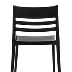 Lot de 4 chaises de patio empilables intérieur/extérieur avec dossier à lattes, en résine tout temps