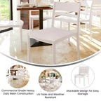 Lot de 4 chaises de patio empilables intérieur/extérieur avec dossier à lattes, en résine tout temps