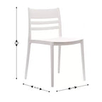 Lot de 4 chaises de patio empilables intérieur/extérieur avec dossier à lattes, en résine tout temps