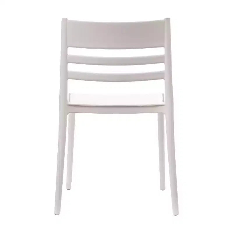 Lot de 4 chaises de patio empilables intérieur/extérieur avec dossier à lattes, en résine tout temps
