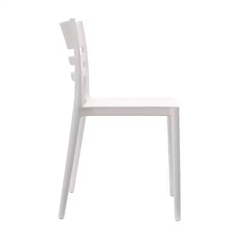 Lot de 4 chaises de patio empilables intérieur/extérieur avec dossier à lattes, en résine tout temps