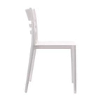 Lot de 4 chaises de patio empilables intérieur/extérieur avec dossier à lattes, en résine tout temps