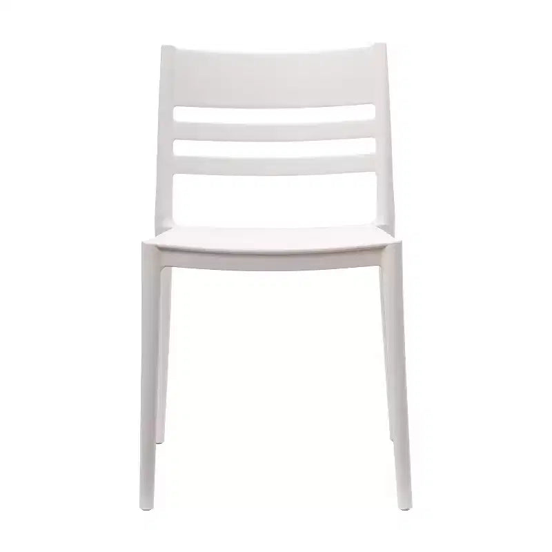 Lot de 4 chaises de patio empilables intérieur/extérieur avec dossier à lattes, en résine tout temps