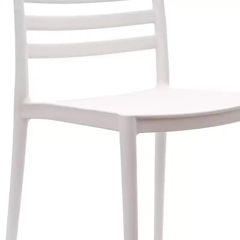 Lot de 4 chaises de patio empilables intérieur/extérieur avec dossier à lattes, en résine tout temps
