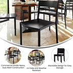 Lot de 4 chaises de patio empilables intérieur/extérieur avec dossier à lattes, en résine tout temps
