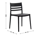 Lot de 4 chaises de patio empilables intérieur/extérieur avec dossier à lattes, en résine tout temps