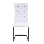 Lot de 2 chaises de salle à manger rétro en similicuir façon peau d'alligator avec pieds en métal noir