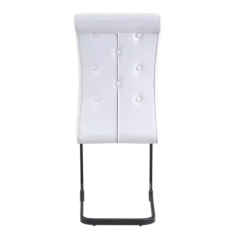 Lot de 2 chaises de salle à manger rétro en similicuir façon peau d'alligator avec pieds en métal noir
