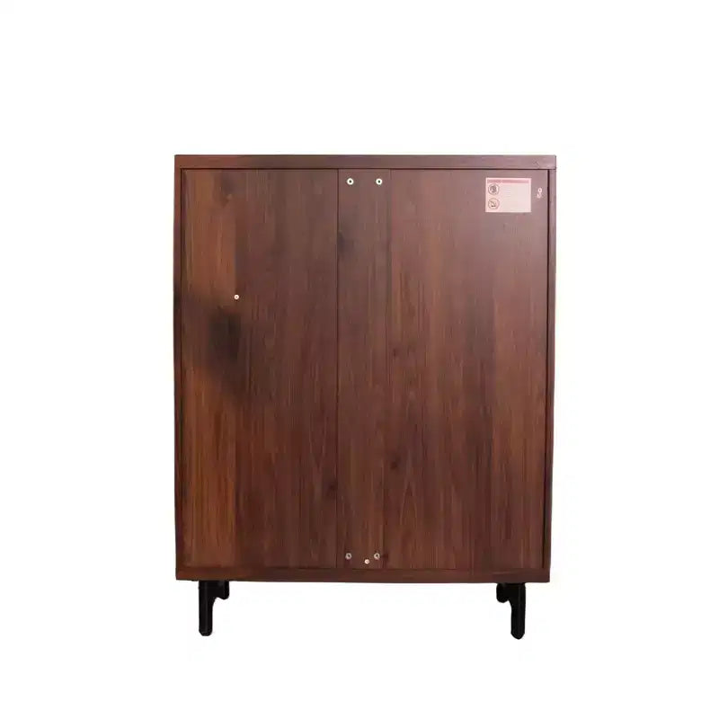 Meuble à chaussures à 6 niveaux avec portes persiennes et étagères réglables pour entrée