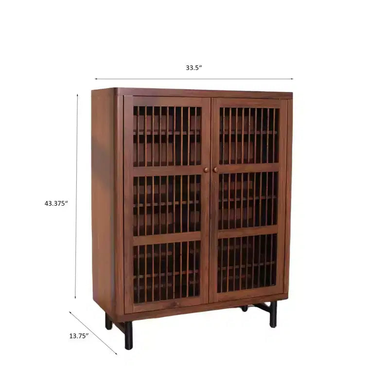 Meuble à chaussures à 6 niveaux avec portes persiennes et étagères réglables pour entrée