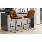 Tabouret de bar Thalia Mid-Century (lot de 2) en similicuir végane