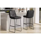 Tabouret de bar Thalia Mid-Century (lot de 2) en similicuir végane