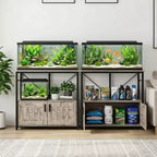 Meuble et support d'aquarium, Cadre en métal robuste avec étagère en bois pour aquariums, terrariums de tortues et de reptiles pour salon et salle à manger