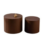 Lot de 2 tables basses gigognes rondes, design compact et gain de place, pour salon ou chambre à coucher