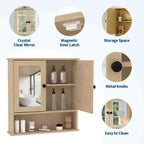 Meuble de rangement mural gain de place à suspendre au-dessus des toilettes avec portes vitrées et étagères réglables, étanche, pour salle de bain ou cuisine