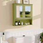 Meuble de rangement mural gain de place à suspendre au-dessus des toilettes avec portes vitrées et étagères réglables, étanche, pour salle de bain ou cuisine