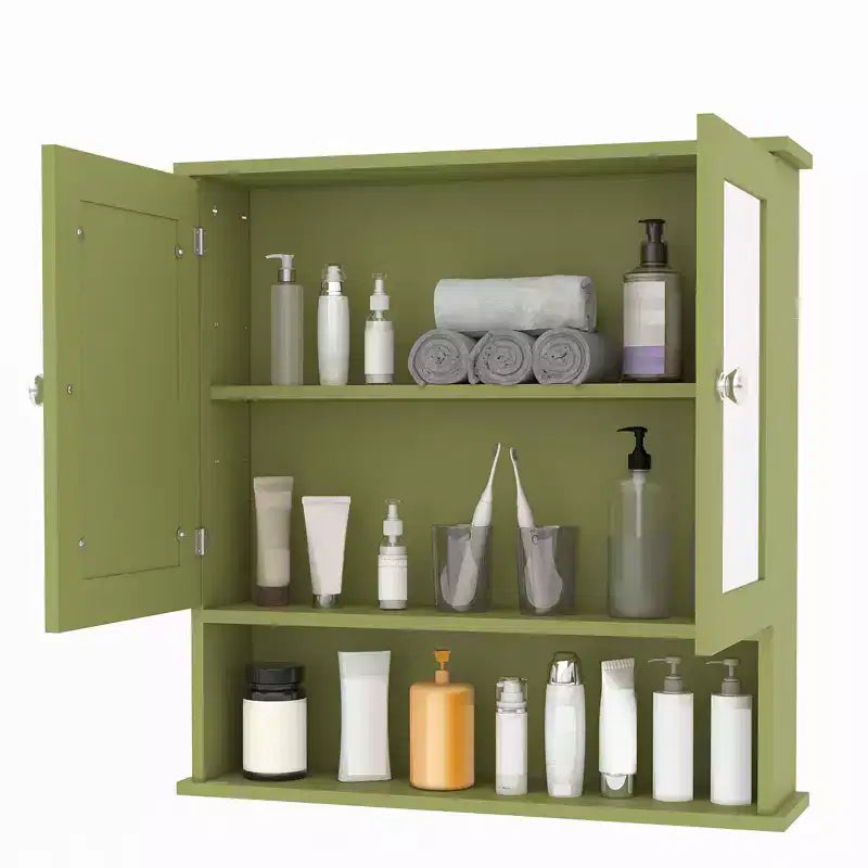 Meuble de rangement mural gain de place à suspendre au-dessus des toilettes avec portes vitrées et étagères réglables, étanche, pour salle de bain ou cuisine