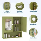 Meuble de rangement mural gain de place à suspendre au-dessus des toilettes avec portes vitrées et étagères réglables, étanche, pour salle de bain ou cuisine