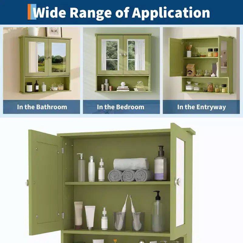 Meuble de rangement mural gain de place à suspendre au-dessus des toilettes avec portes vitrées et étagères réglables, étanche, pour salle de bain ou cuisine