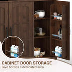 Armoire de cuisine haute de 180 cm avec portes vitrées et vaisselier pour cuisine, salle à manger et salon