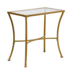 Table d'appoint ronde en métal nickel antique de 24 po