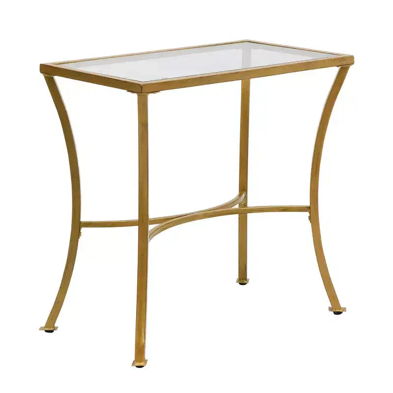 Table d'appoint ronde en métal nickel antique de 24 po