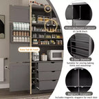 Grand garde-manger de cuisine de style Shaker avec 2 prises de courant et étagères réglables
