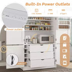 Grand garde-manger de cuisine de style Shaker avec 2 prises de courant et étagères réglables