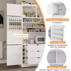 Grand garde-manger de cuisine de style Shaker avec 2 prises de courant et étagères réglables