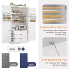 Grand garde-manger de cuisine de style Shaker avec 2 prises de courant et étagères réglables