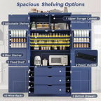 Grand garde-manger de cuisine de style Shaker avec 2 prises de courant et étagères réglables