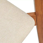 Ensemble de 2 chaises de salle à manger capitonnées, style Mid-Century, noyer/beige