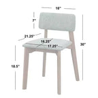 Ensemble de 2 chaises de salle à manger capitonnées, style Mid-Century, noyer/beige
