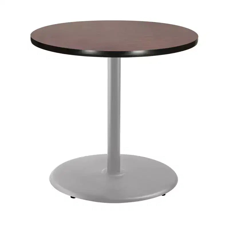 Table de salle à manger ronde 36", gris/acajou – style café moderne