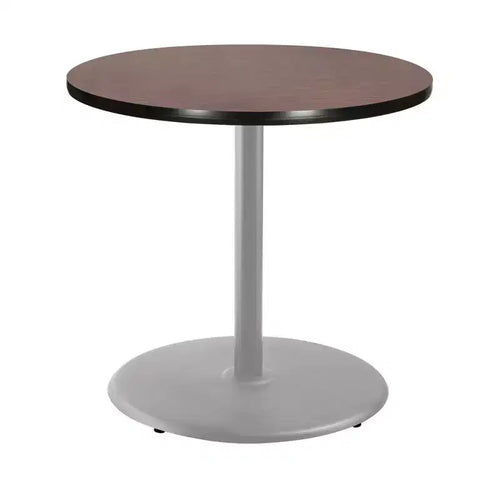 Table de salle à manger ronde 36", gris/acajou – style café moderne