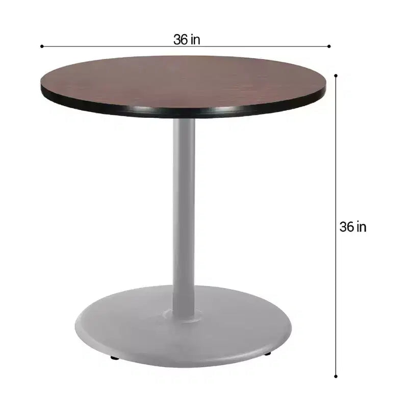 Table de salle à manger ronde 36", gris/acajou – style café moderne