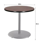 Table de salle à manger ronde 36", gris/acajou – style café moderne