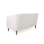 Causeuse capitonnée, beige/espresso – Canapé classique 2 places rembourré