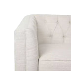 Causeuse capitonnée, beige/espresso – Canapé classique 2 places rembourré