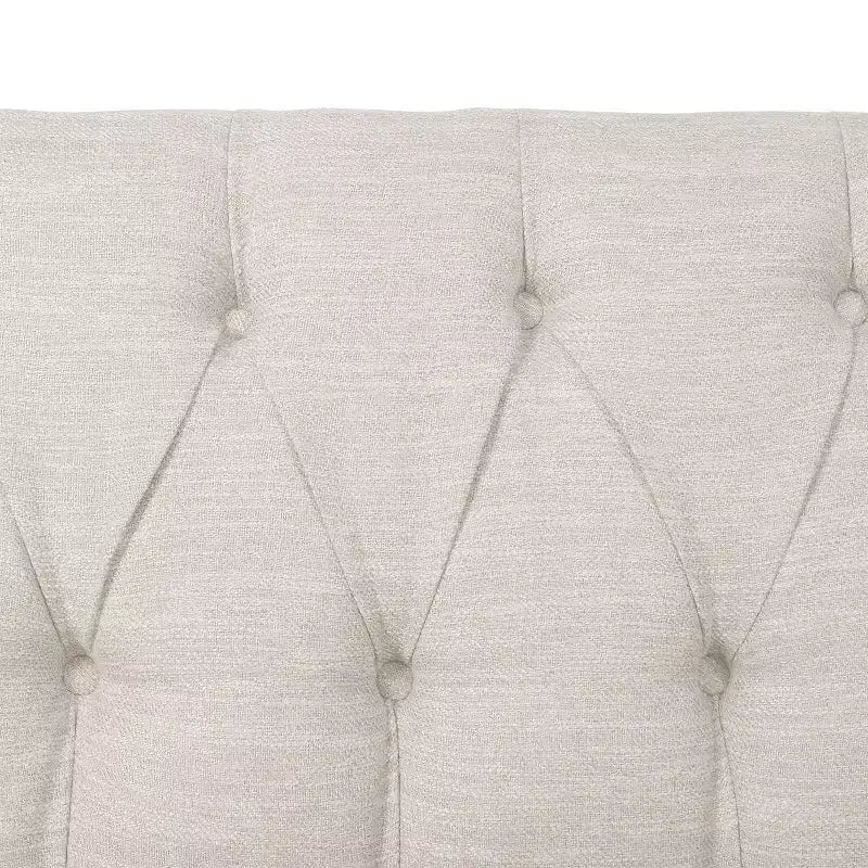 Causeuse capitonnée, beige/espresso – Canapé classique 2 places rembourré