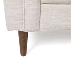 Causeuse capitonnée, beige/espresso – Canapé classique 2 places rembourré