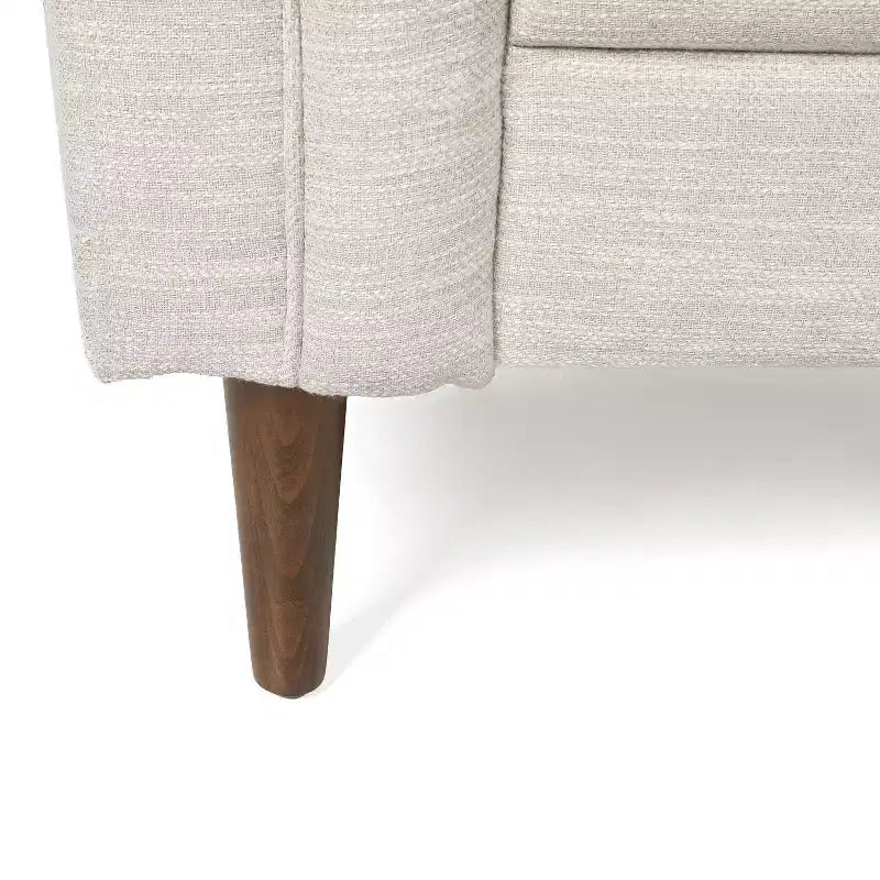 Causeuse capitonnée, beige/espresso – Canapé classique 2 places rembourré