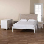 Table de chevet flottante avec lumières LED, chargement USB et 2 tiroirs pour chambre à coucher