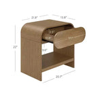 Table basse rectangulaire moderne avec porte coulissante en verre